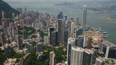 Aerial Video Of Downtown Hong Kong Financial Stock Footage Sbv