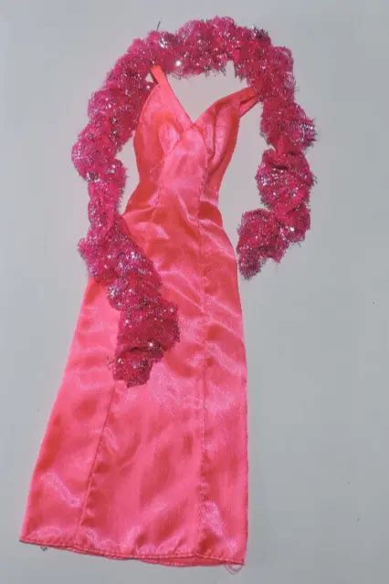 Original 1977 Superstar Barbie Hot Pink Satin Gown Dress And Long Boa 9720 22 00 Picclick
