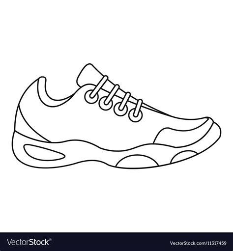 Sneakers For Tennis Icon Outline Style Royalty Free Vector
