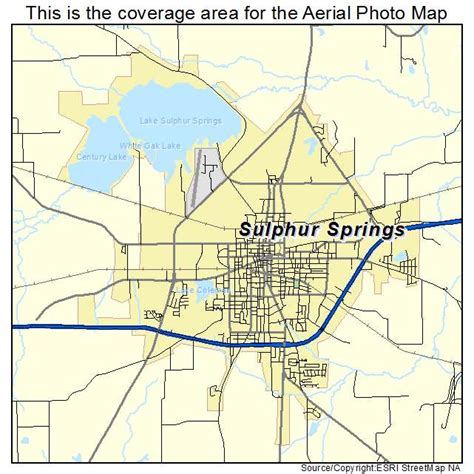 Aerial Photography Map Of Sulphur Springs Tx Texas