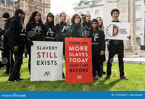 the a21 movement campaign against human trafficking and slavery editorial photography image