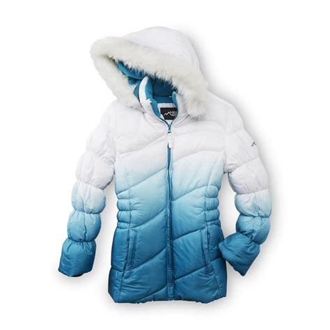 Minus Zero Girls Hooded Winter Puffer Jacket Ombre