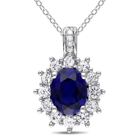 Shop Miadora Sterling Silver Created Blue And White Sapphires And