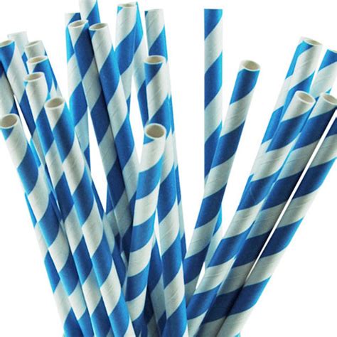 Royal Blue Candy Stripe Paper Straws The Party Cupboard