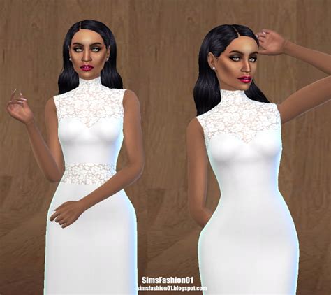 Tulle Wedding Dress With Floral Lace At Sims Fashion01 Sims 4 Updates
