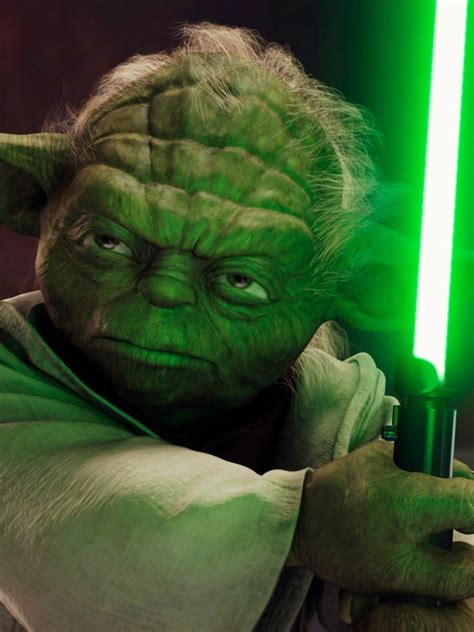 Star Wars Yoda Lightsaber Pose Art Canvas Print Self Adhesive Poster