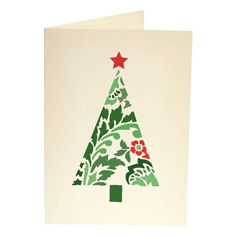Damask Christmas Tree Card Stencil Template