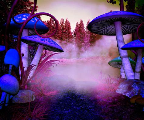 Colorful Trippy Fantasy Forest Psychedelic Purple Etsy In 2021 Magic Background Electric