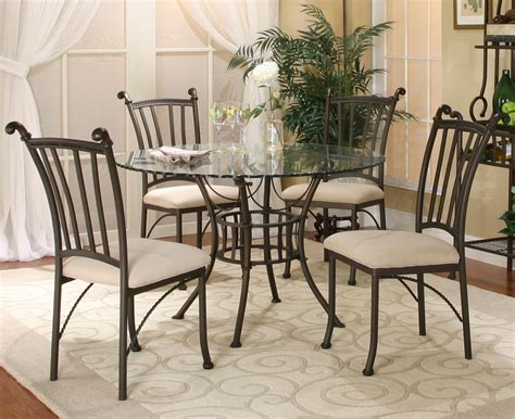 Cramco Inc Denali 5 Piece Round Glass Table With Chairs Johnny Janosik Dining 5 Piece Set
