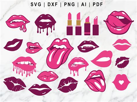 Lips Svg Kiss Svg Dripping Lips Svg Png Dxf Ai Pdf File Etsy