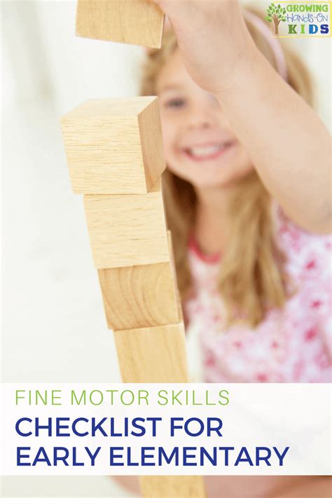 Fine Motor Skills Checklist For Early Elementary Ages 6 Fine Motor