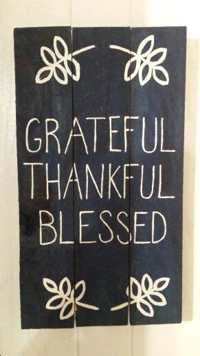 Thanksgiving Sign Grateful Thankful Blessed On Reclaimed Wood From