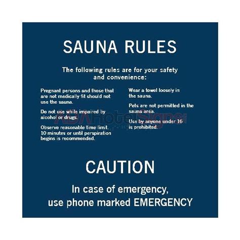sauna rules