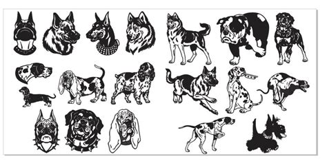 Dogs Vector Pack For Laser Engraving Dxf Downloads Files For Laser