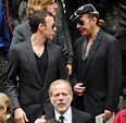 Alexis Roche and John Galliano attend the Yves Saint Laurent's funeral ...