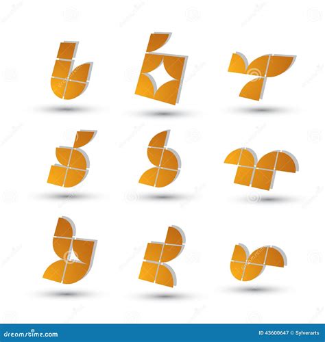 Geometric 3d Simple Symbols Set Abstract Vector Abstract Icons Stock