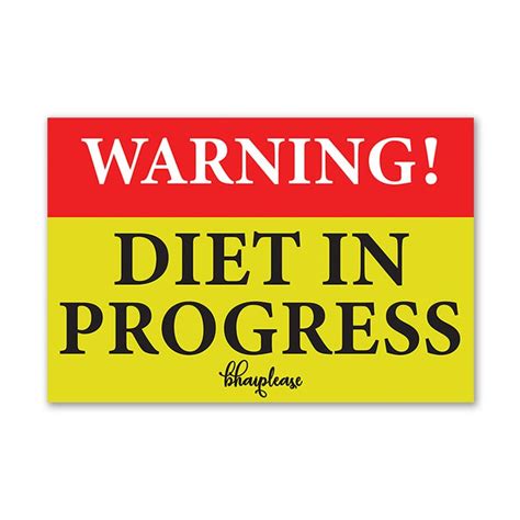 Warning Diet In Progress Wooden Fridge Refrigerator Magnet