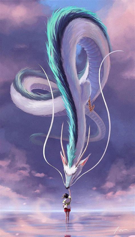 Dragon Children Illustration Digital Painting Clouds Haku Chihiro