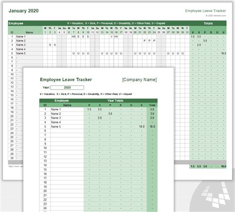 Employee Vacation Tracker Templates Excel Templates Gambaran