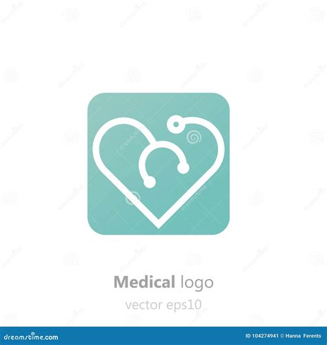 Concept Medical Logostethoscope In The Shape Of Heart Stock Vector
