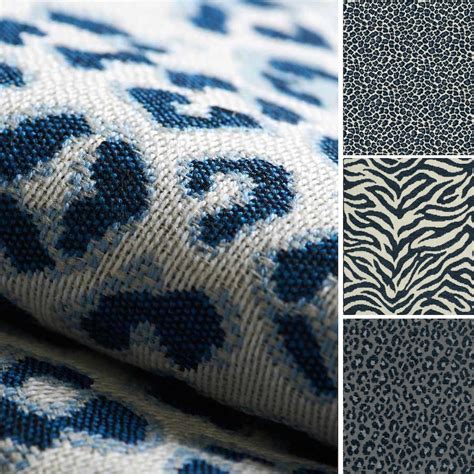 Navy Blue Animal Upholstery Fabric For Furniture Exotic Etsy