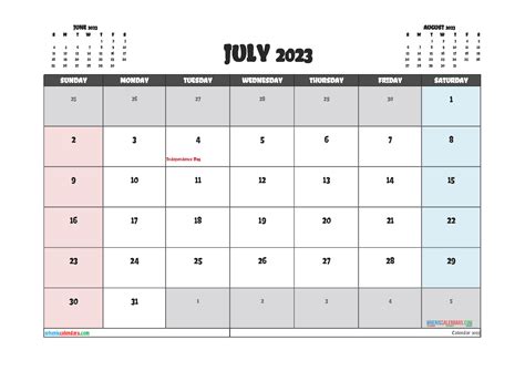 Free Editable July 2023 Printable Calendar 3 Month Calendar In 2021