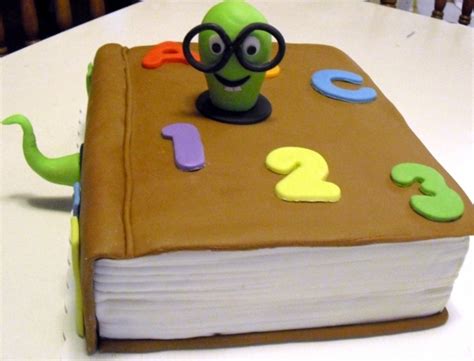 Bookworm Cake — Back To School Book Cakes Worm Cake Cake Designs