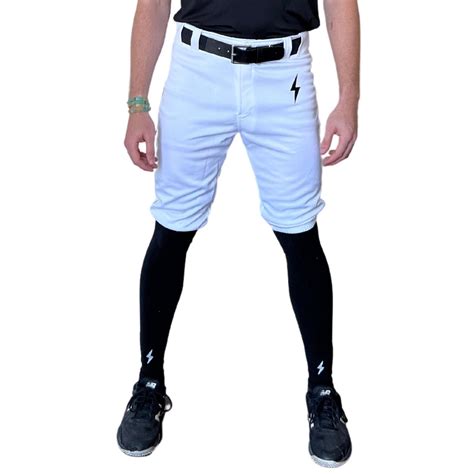 Bruce Bolt Premium Pro Baseball Short White W Black