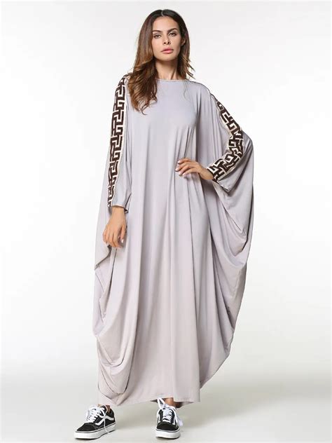 New Arab Elegant Loose Abaya Kaftan Islamic Fashion Muslim Dress Clothing Design Women Solid