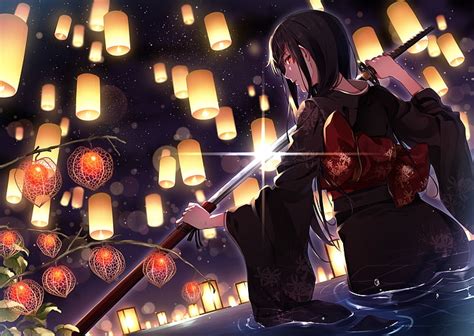 3072x1920px Free Download Hd Wallpaper Anime Girl Kimono Katana