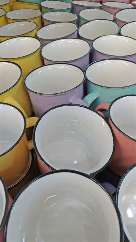 Iron Colored Cups In Pastel Colors Or Tones Vintage Cups For Tea
