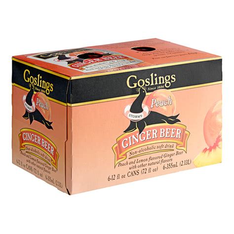 Goslings Peach Ginger Beer Cans 12 Fl Oz 6 Pack