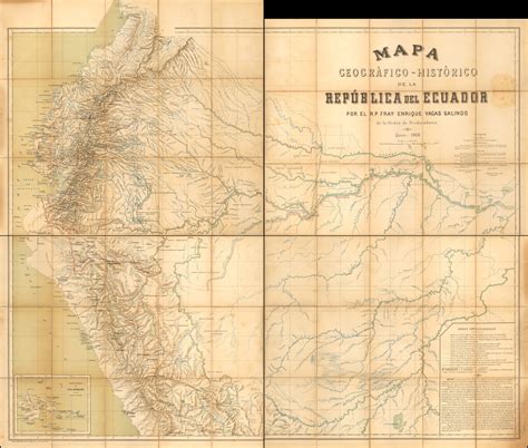 Mapa Geografico Historico De La Republica Del Ecuador Por El Rp Fray