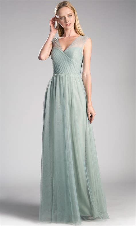 Long Light Green Flowy Tulle Dress With Wide Strapsthis Light Green