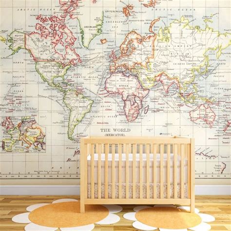 Vintage Old World Map Wall Mural World Map Wall Art World Map