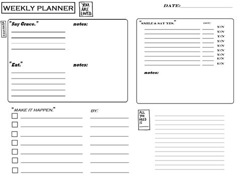 Weekly Planner Notes Action Plan Template Weekly Planner