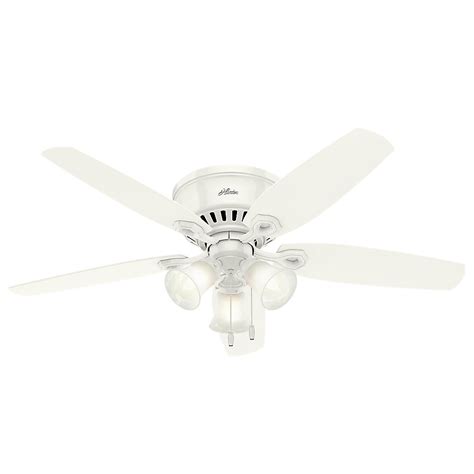 Hunter Builder 52 Inch Low Profile White Ceiling Fan With 3 Lights