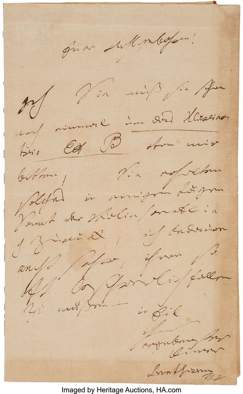 Ludwig Van Beethoven Autograph Letter Signed Autographs Lot 47218