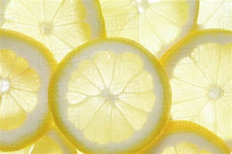 Several Lemon Slices Backlit Stock Photo Dissolve
