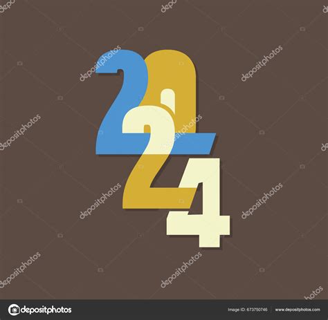 2024 New 2024 Year Holiday Vector Illustration Golden Numbers 2024