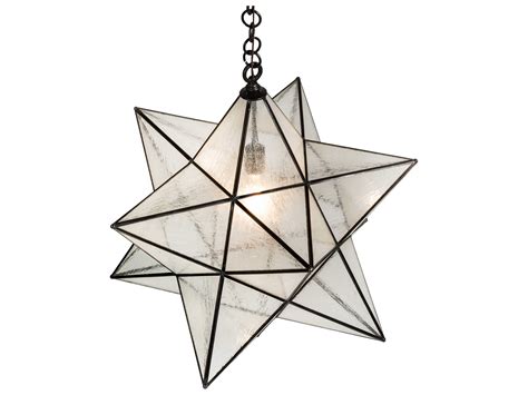 Meyda Moravian Star 1 Light Glass Outdoor Hanging Light My216258