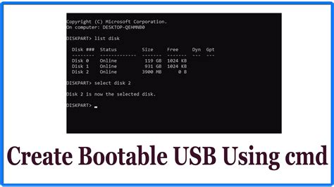 Create Bootable Usb Using Cmd Windows 10 Windows 10 Bootable Usb