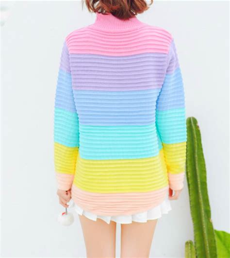 Pastel Rainbow Stripe Sweater On Storenvy