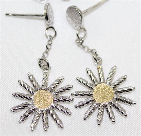 Frederic Duclos Sterling Silver and Gold Plated Sunshine Earrings | Sterling silver, Sterling ...