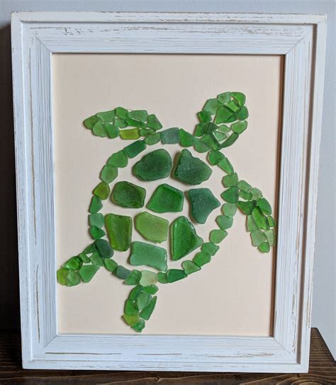 Beach Glass Turtle Green Glass Turtle Sea Glass Turtle Etsy Sea Glass Art Beach Glass