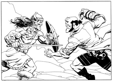 Conan The Barbarian Vs Hellboy By Mike Hawthorne And Simon Gough In