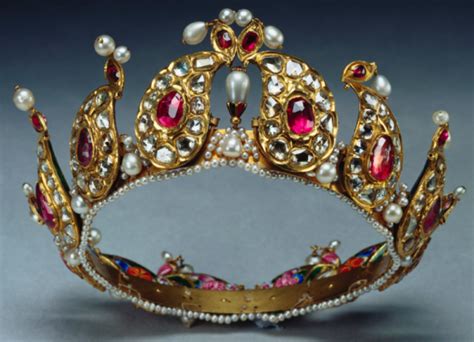 Description A Ruby Diamond And Pearl Tiara Formed From Twelve Gold