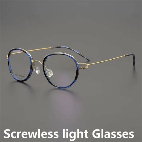 Denmark Brand Retro Round Eyeglasses Titanium Glasses Frame Men Woman Screwless Ultralight
