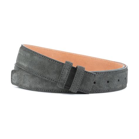Mens Gray Suede Belt Strap No Buckle Grey Belt Replacement Leather