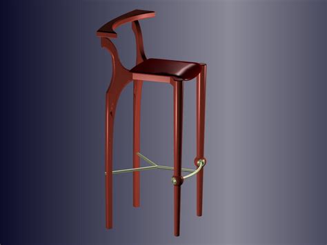 Wood Counter Bar Stool 3d Model 3ds Max Files Free Download Cadnav